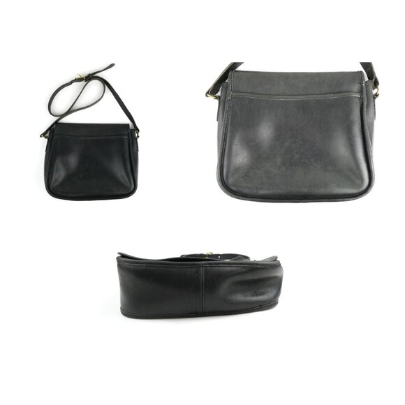 Coach Vintage Leatherware Black Turnlock Flap Leather Shoulder Bag Crossbody 900 - Picture 3 of 16